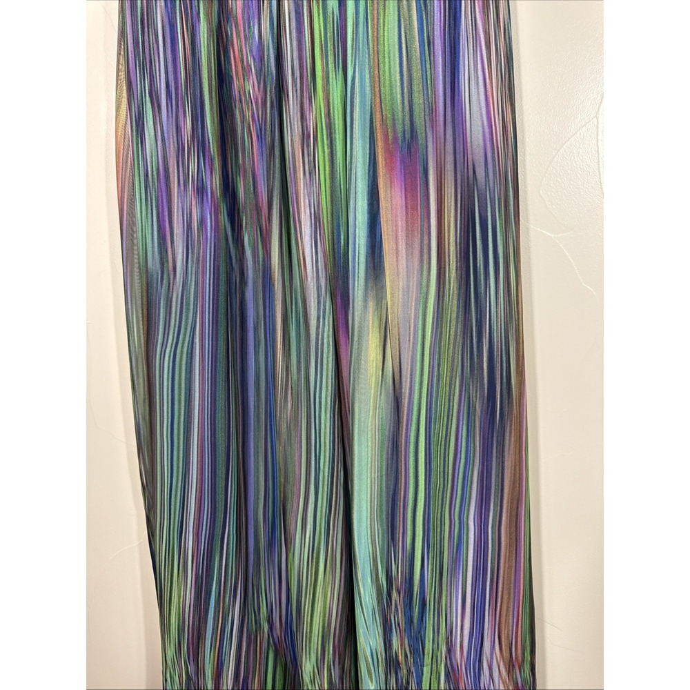 Coldwater Creek Sz 4 Maxi Dress Boho Striped‎ Lined Flowy Side Zip - Picture 2 of 10